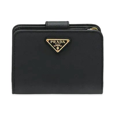 PRADA Small Saffiano Leather Wallet "Black"