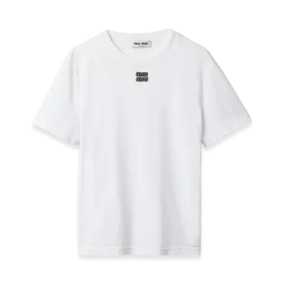 MIU MIU Women's Cotton Jersey T-Shirt "White"