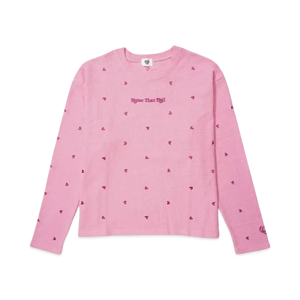 HTH Random Heart Waffle Long Tee "PINK"