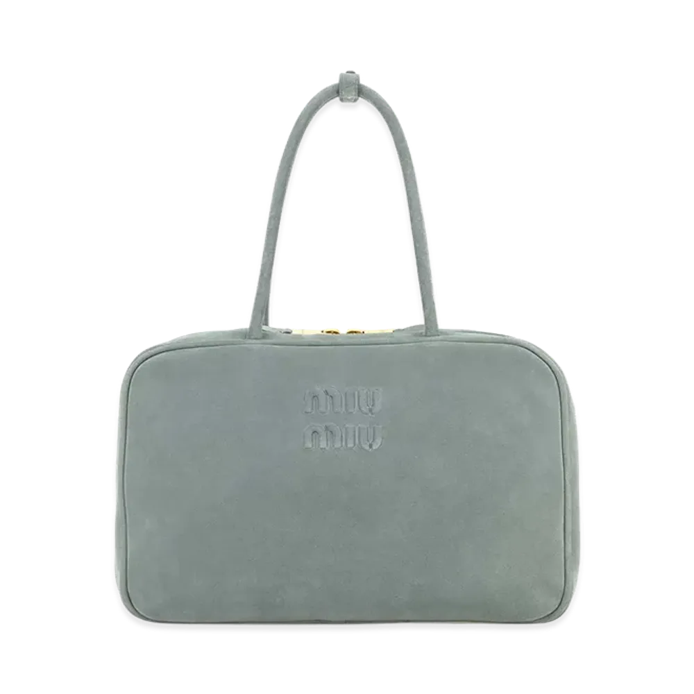 MIU MIU Women's Suede Handbag "Green/Powder Blue"