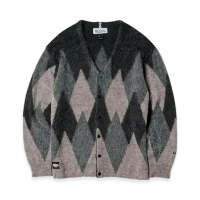 MANASTASH Aberdeen Cardigan Argyle "Black"