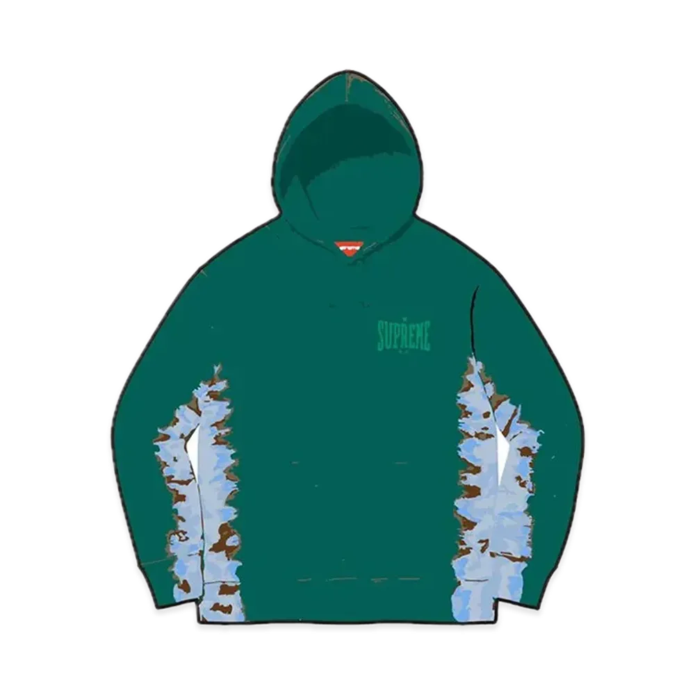 Supreme Bleached Hooded Sweatshirt "Dark Green"