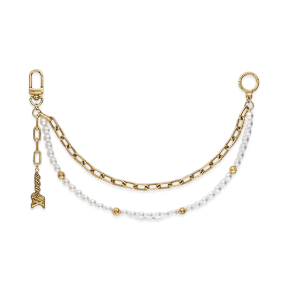 Louis Vuitton Chain Belt Pearls Bag Charm "Gold"