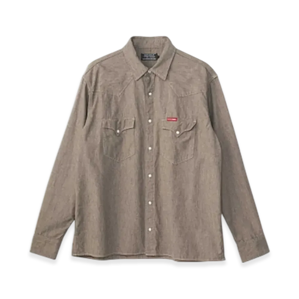 HYSTERIC GLAMOUR Low-Fi Embroidered Western Shirt "Gray"
