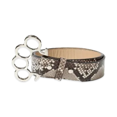 WACKO MARIA Johnny / Leather Belt "White-Silver"