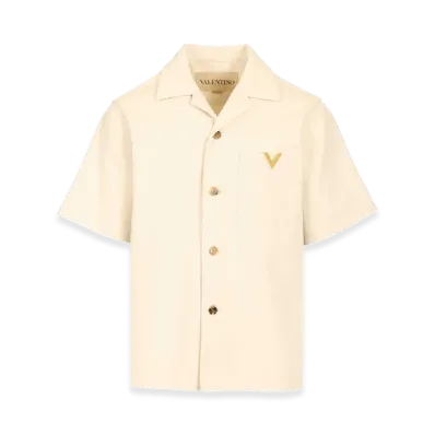 Valentino Denim Bowling Shirt "White"