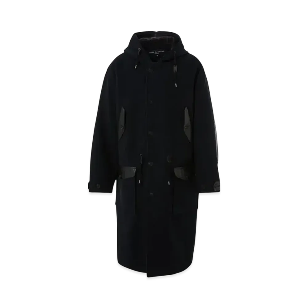 COMME des GARCONS HOMME 24FW Last Delivery Wool Mossa Double Face Coat "Navy"