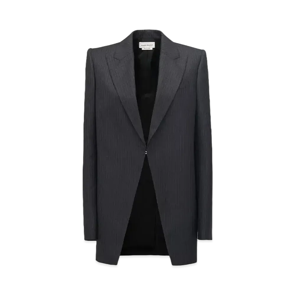 Alexander McQUEEN Pinstripe Cutaway Jacket "Gray"