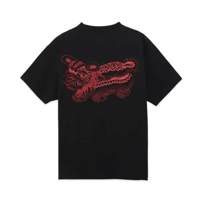 graniph x Ayako Ishiguro Kung Fu Cat And Lion Dance Big Silhouette T-Shirt "Black"