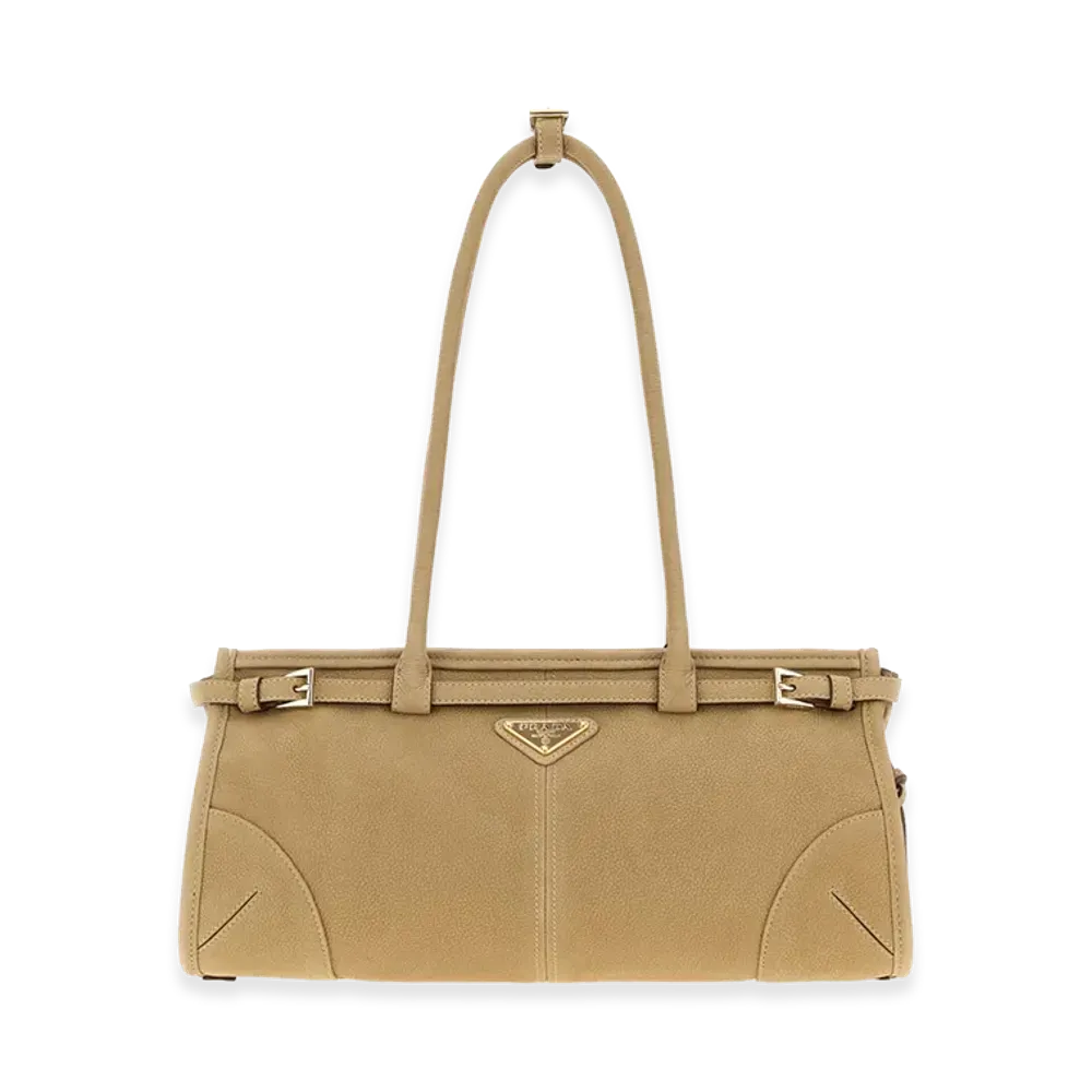 PRADA Women's Nabuk PRADA Women's Bonnie Shoulder Bag "Beige"