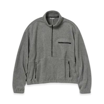 AURALEE Pure Silk Comfort Fleece Half Zip P/O "Top Gray"