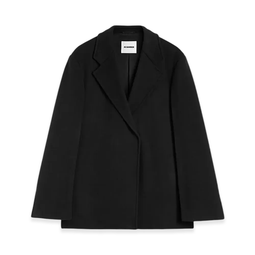 Jil Sander Double Wool Tailored Coat "Black"