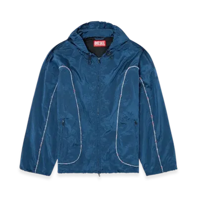 Diesel J-Antheit Windbreaker With Destroyed Piping "Blue"
