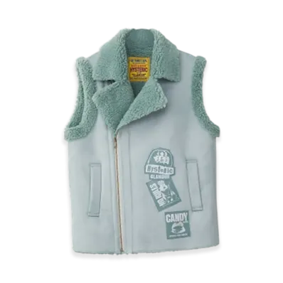 HYSTERIC GLAMOUR Punk Custom Eco Mouton Vest "Green"