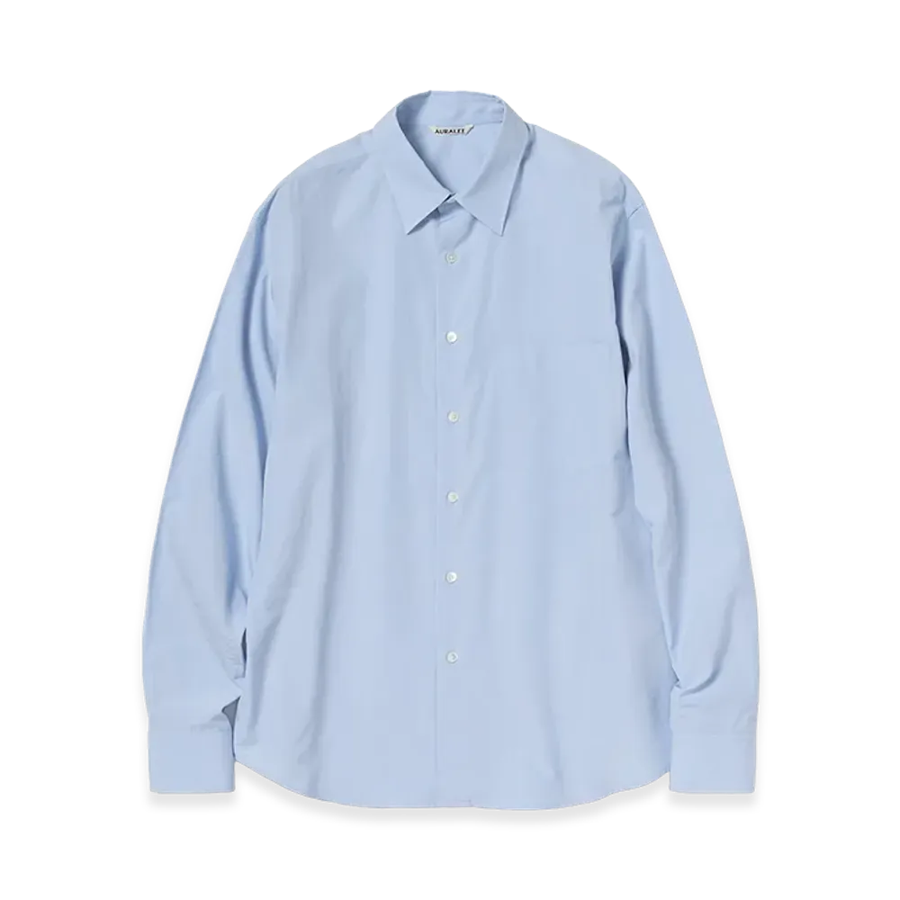 AURALEE Women's Finx Light Weather Chambray Shirt "Sax Blue Chambray"