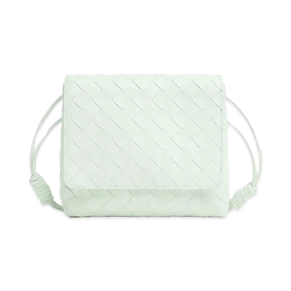 Bottega Veneta Intrecciato Woven Mini Crossbody Bag "Glacia"