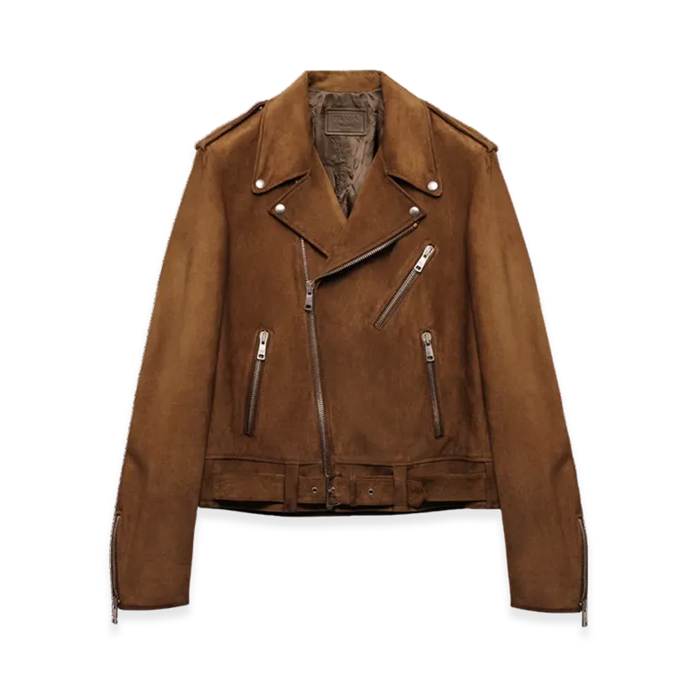 PRADA Suede Biker Jacket "Tobacco"