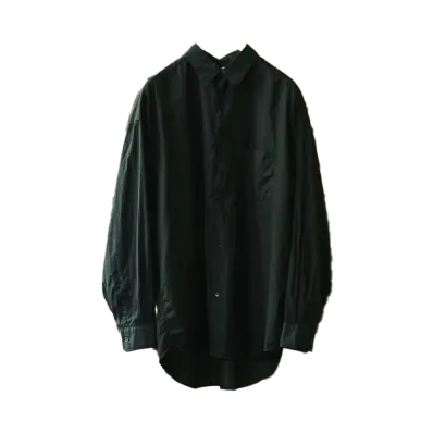 Graphpaper Deep Black Dyed Broad L/S Oversized Regular Collar Shirt "Deep Black"
