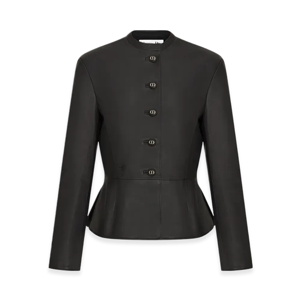 Dior Women's Smooth Lambskin Fitted Jacket "Black"