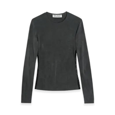 OUR LEGACY Women's Super Slim L/S "Dark Grey Lace Cupro"