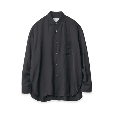 ssstein VIS/LI Bright Twill Oversized Long Sleeve Shirt "Black"