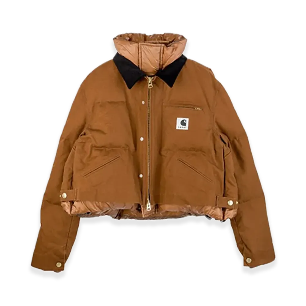 sacai x Carhartt WIP Women's Duck Puffer Jacket "Dark Beige"
