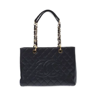 CHANEL GST Matelasse Chain Tote Bag Caviarskin "Black/Gold"