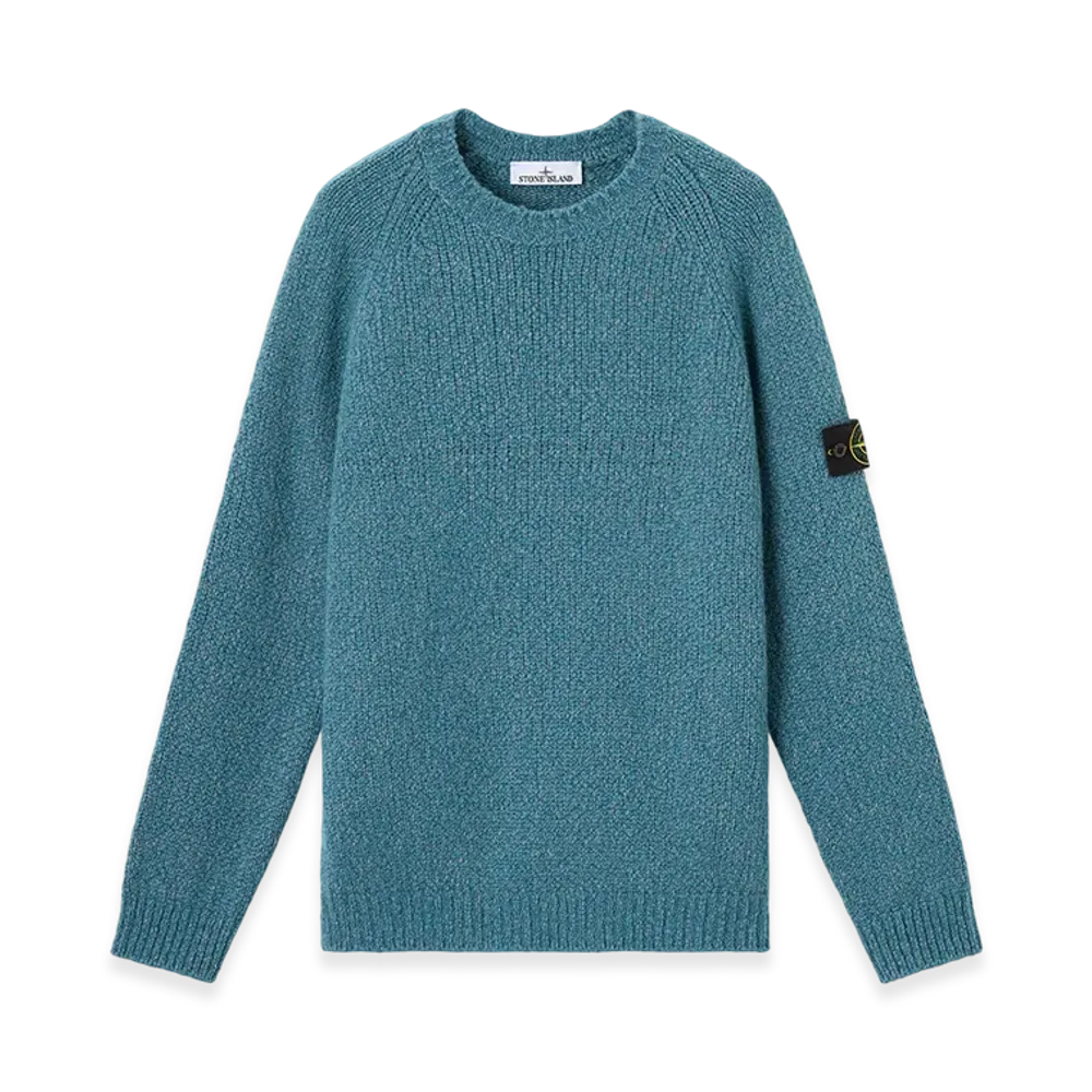 Stone Island 5100050 Fancy Yarn Mouline Wool "Petrol Blue Melange"