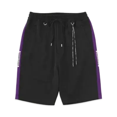 mastermind WORLD Side Line Track Shorts "Black Purple"