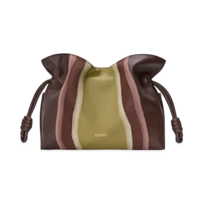 LOEWE Flamenco Clutch Landscape Medium "Dark Browny"