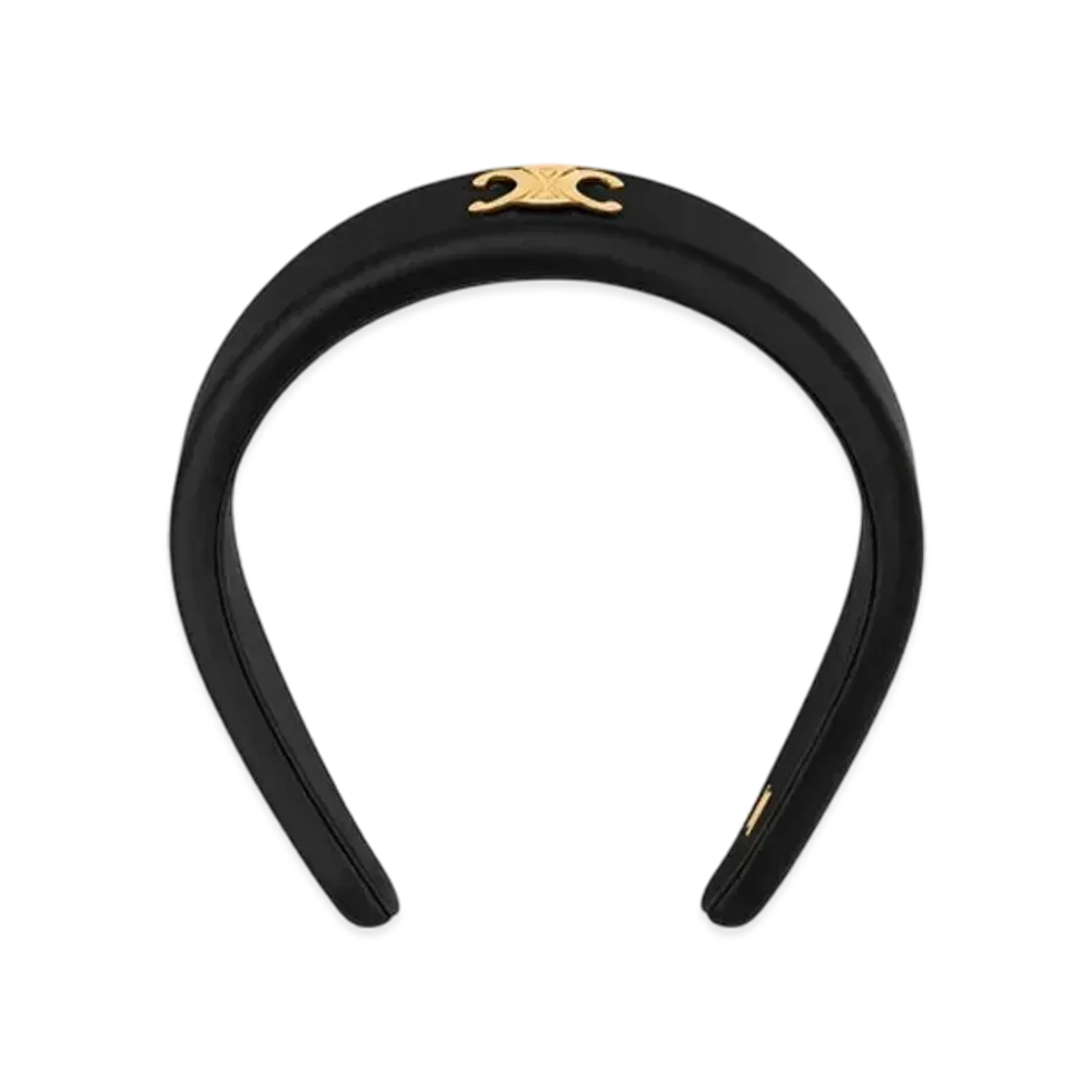 CELINE Headband in Polyester and Brass "Black/Gold"