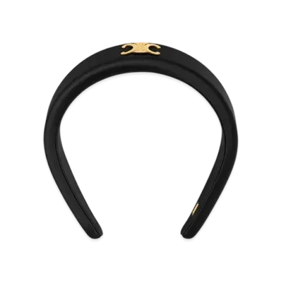 CELINE Headband in Polyester and Brass "Black/Gold"