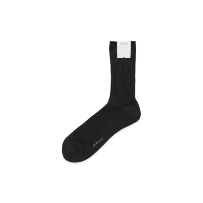 AURALEE Women's Cotton Cashmere Low Gauge Socks "Black"