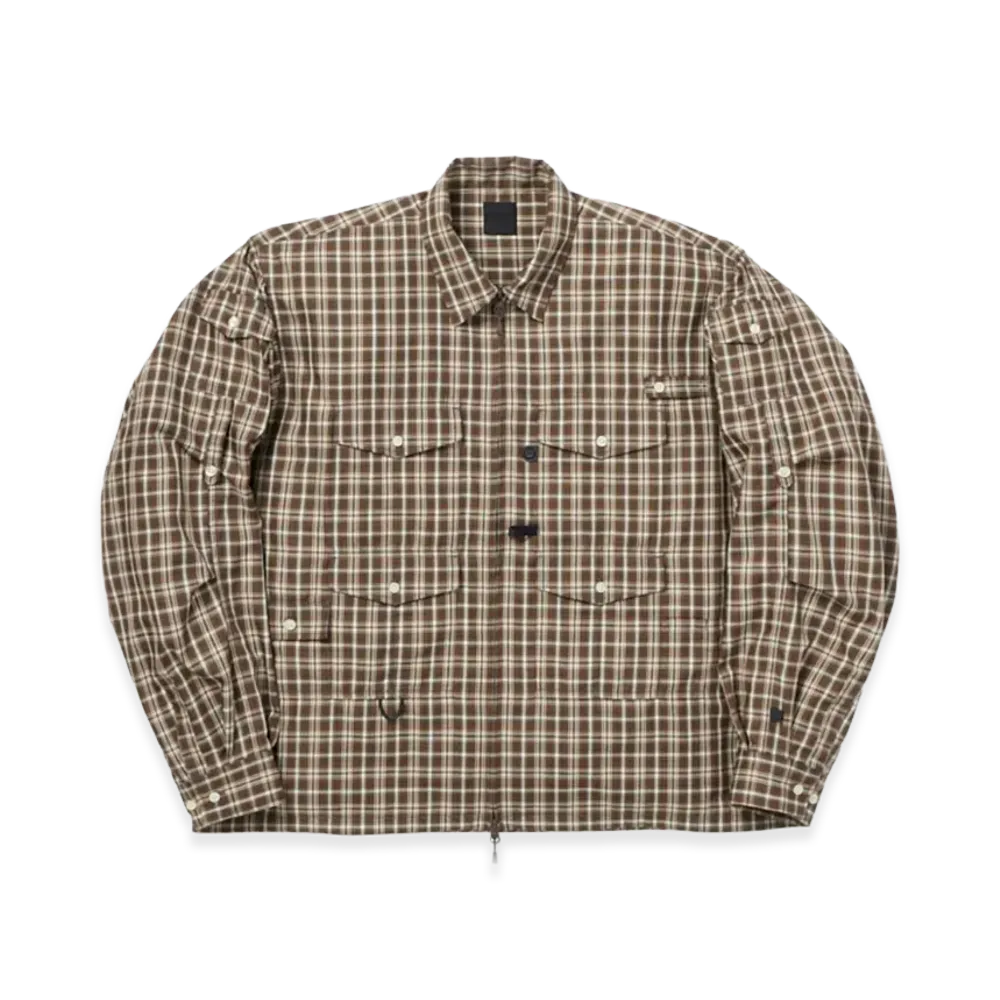 DAIWA PIER39 Tech Zip Angler Shirt L/S Plaids "Brown"