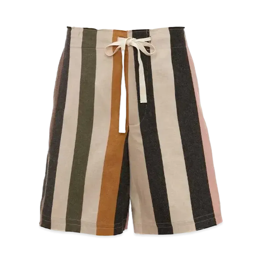 JW ANDERSON Striped Wide Leg Shorts "Flax/Multi"