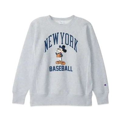Champion x Disney Reverse Weave Crew Neck Sweatshirt "Silver Gray"
