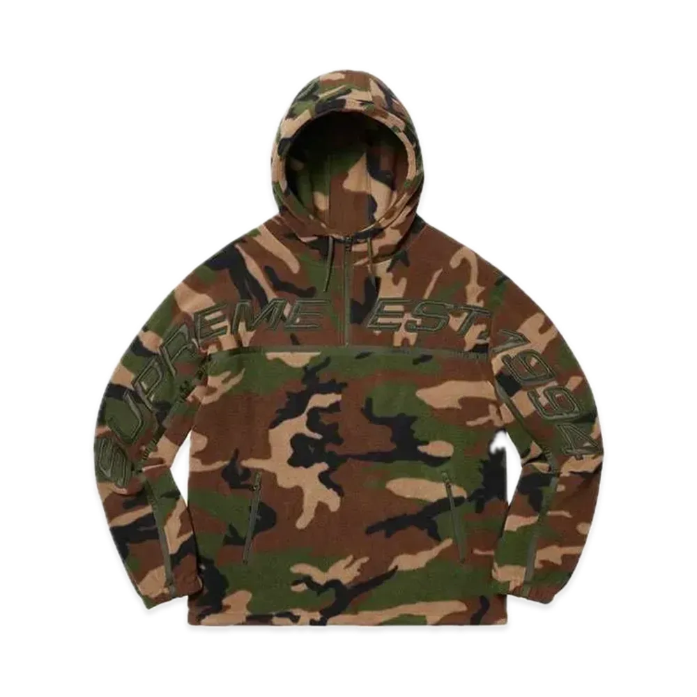 Supreme Polartec Half Zip Hooded Sweatshirt "Woodland Camo"