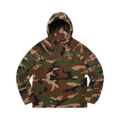 Supreme Polartec Half Zip Hooded Sweatshirt "Woodland Camo"