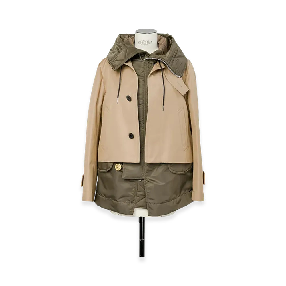 sacai Cotton Gabardine Blouson "Beige/Dark Khaki"