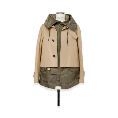 sacai Cotton Gabardine Blouson "Beige/Dark Khaki"