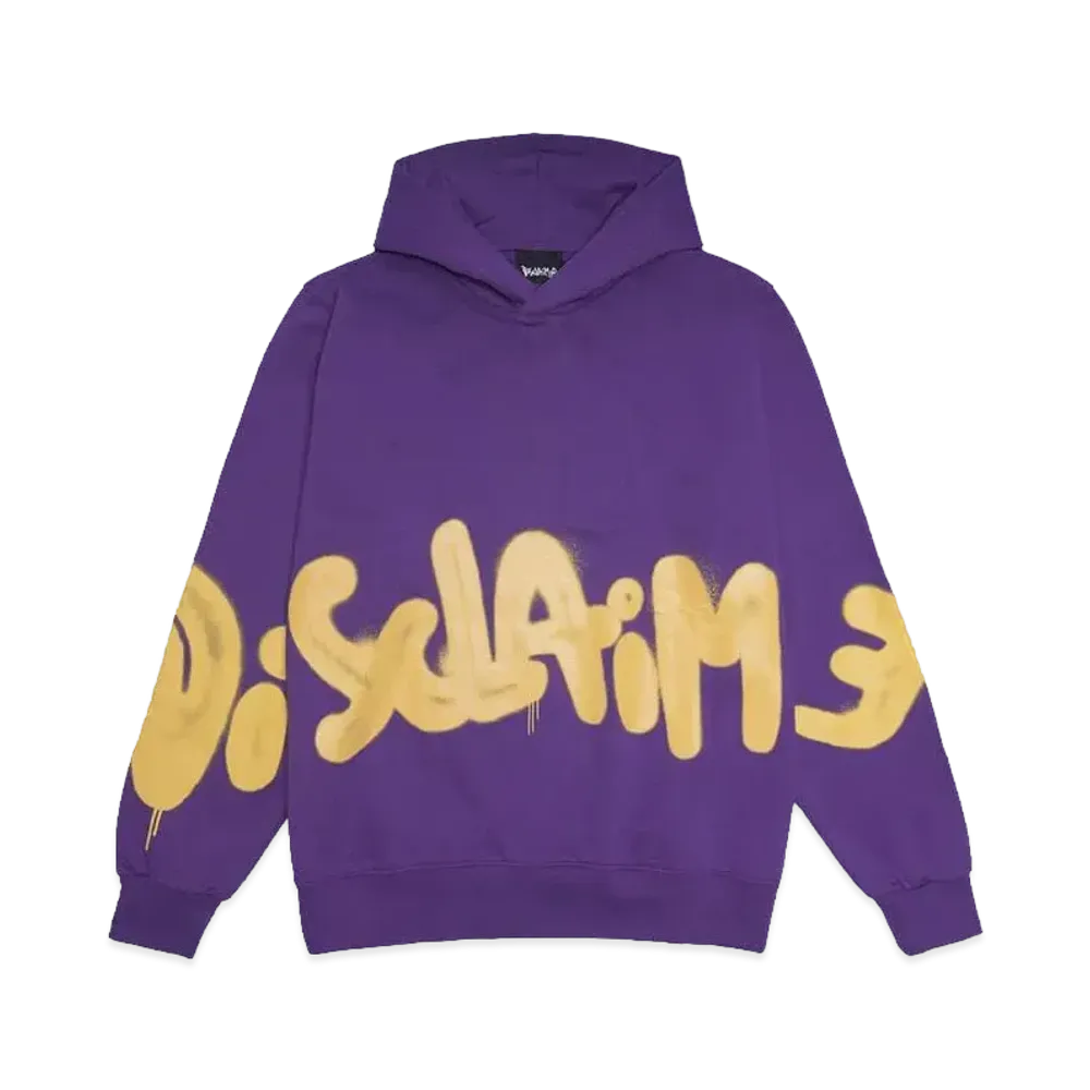 DISCLAIMER DIS MAGLIA UOMO CON CAPPUCCIO IN FEL "VIOLA/ST.GIALLOOCRA"