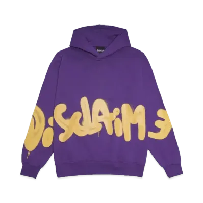 DISCLAIMER DIS MAGLIA UOMO CON CAPPUCCIO IN FEL "VIOLA/ST.GIALLOOCRA"