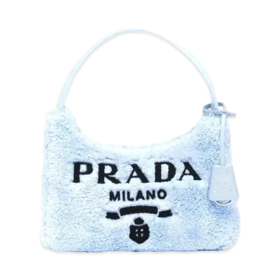 PRADA Re-Edition 200 Terry Mini Bag "Light Blue/Black"
