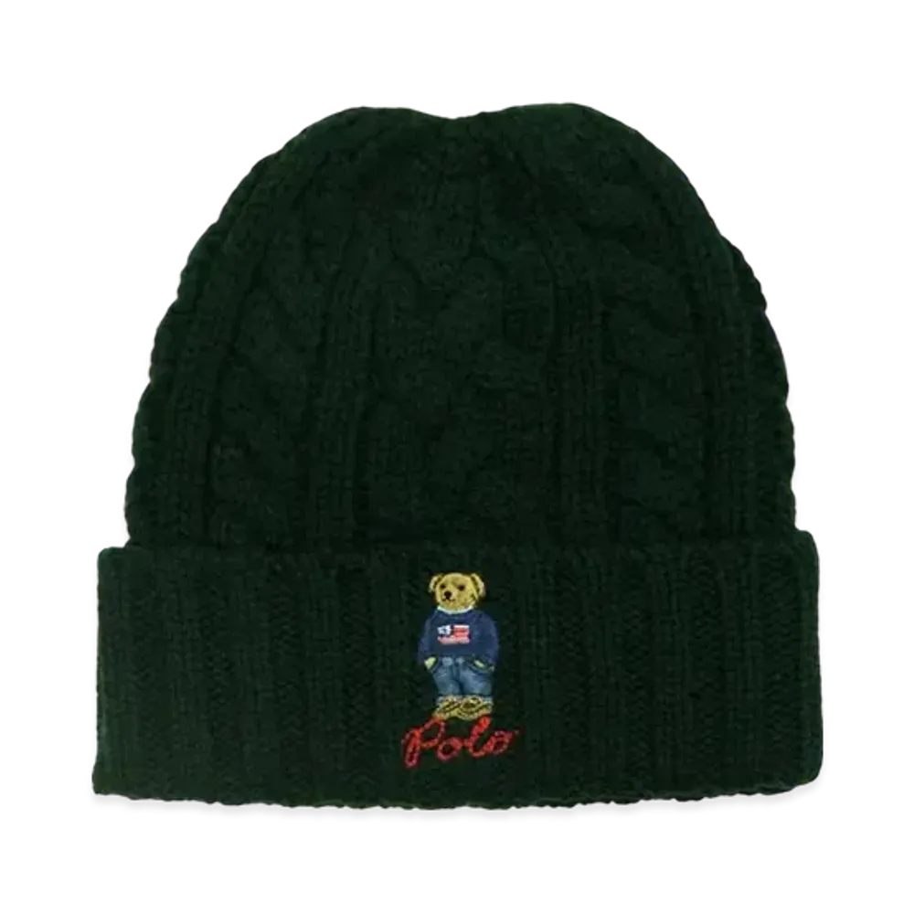 Polo Ralph Lauren Recycled Cable Bear Beanie "Green"