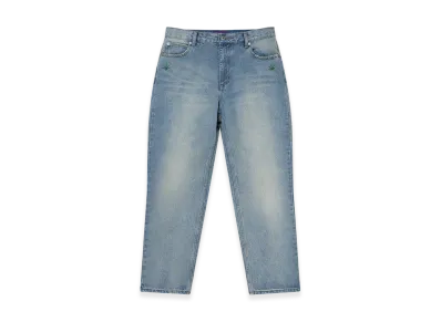 BlackEyePatch Weed Icon Baggy Jeans "Indigo"