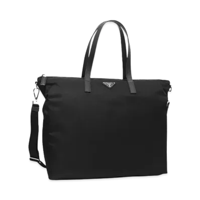 PRADA Re Nylon and Saffiano Leather Tote Bag "Black"