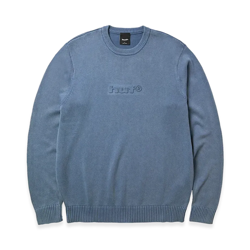 HUF Pacific Wash Embossed Crewneck "Blue"