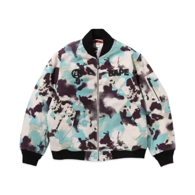 A BATHING APE Map Camo Bomber Jacket "Multi"