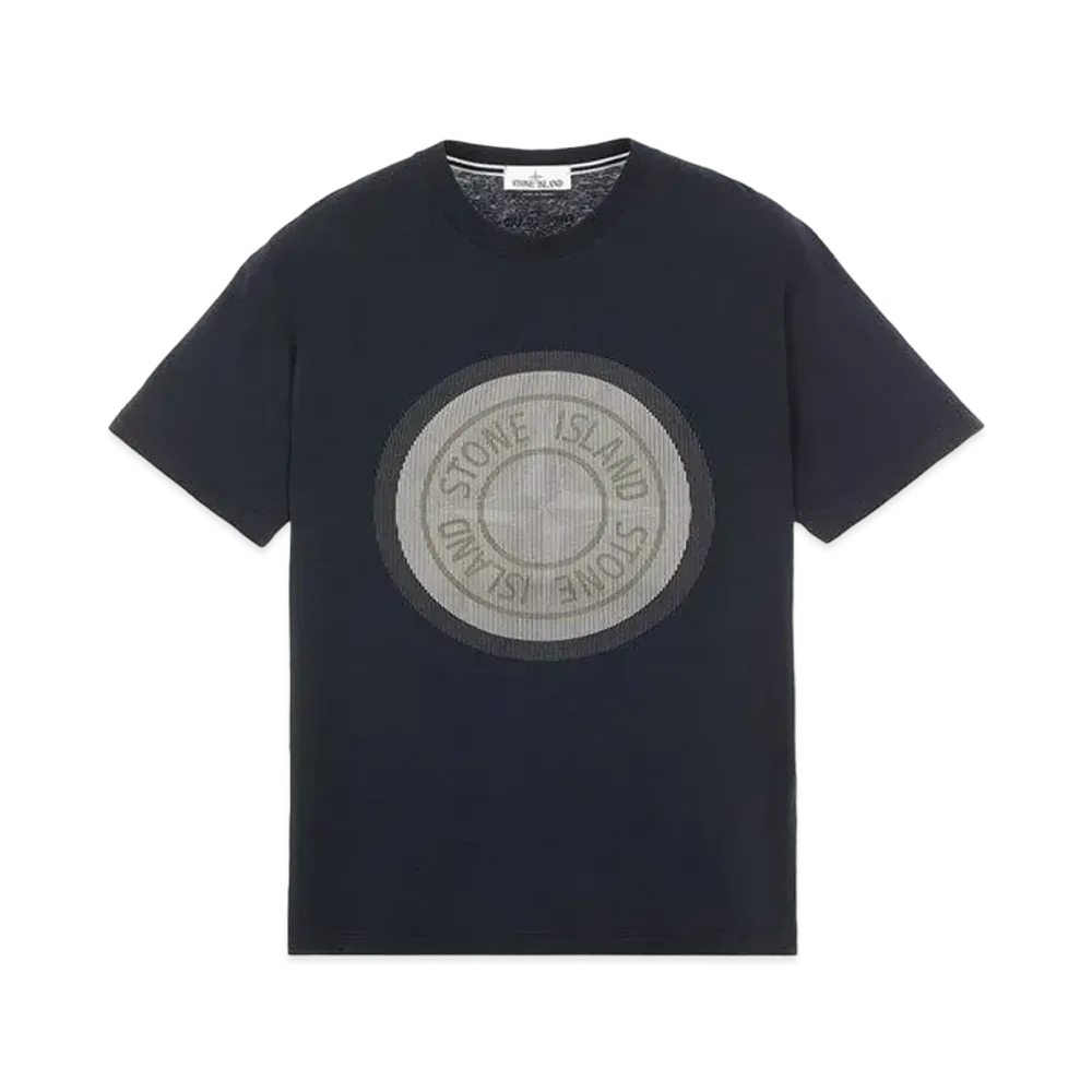 Stone Island 2NS89 COTTON JERSEY, 'LENTICULAR TWO' PRINT_SLIM FIT "Blue"