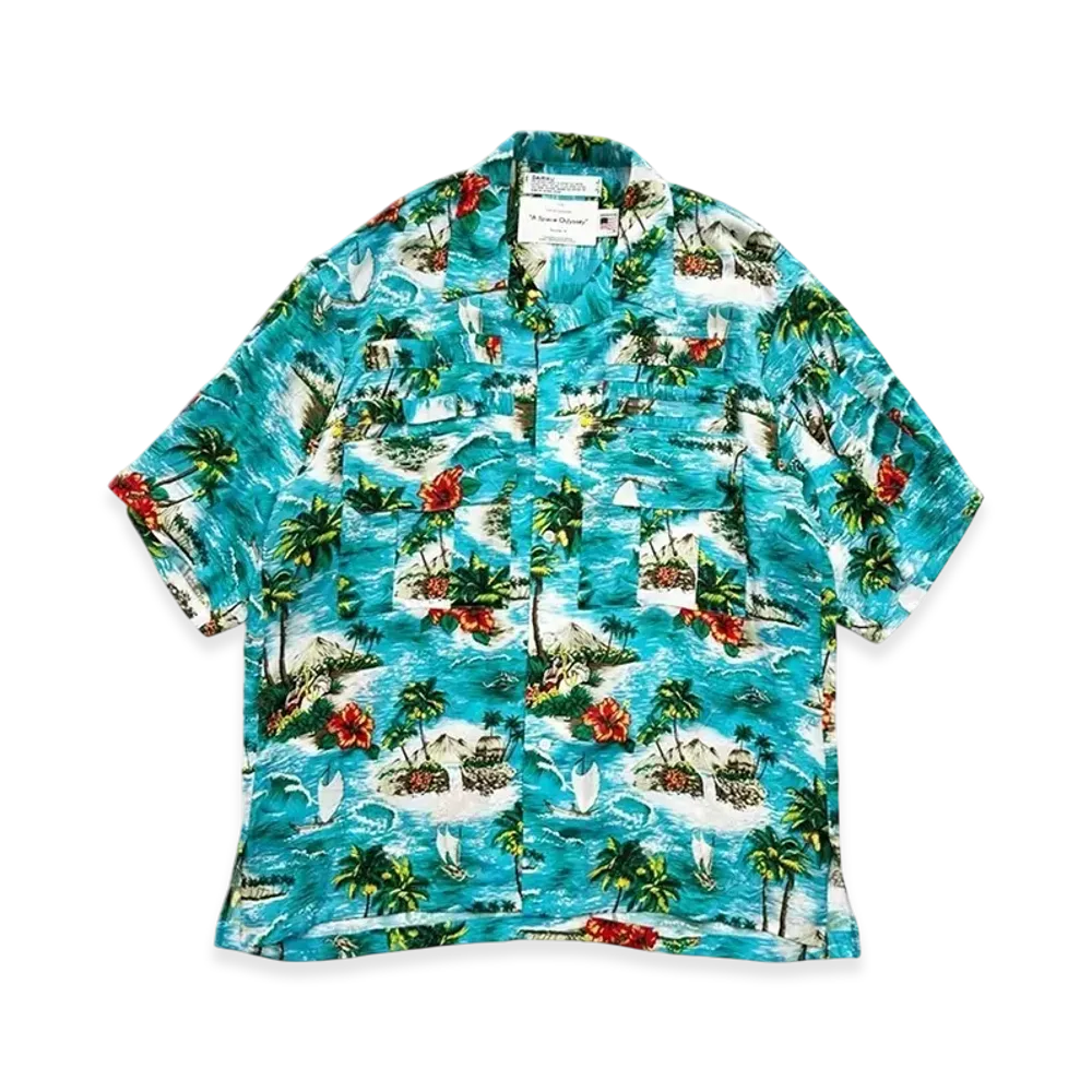 DAIRIKU Brett Engineer Aloha Shirt "Blue"